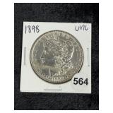 1898 UNC Morgan Silver Dollar Coin