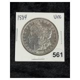 1884 UNC Morgan Silver Dollar Coin