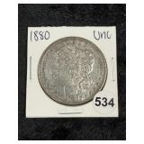 1880 UNC Morgan Silver Dollar Coin