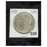 1900 UNC Morgan Silver Dollar Coin