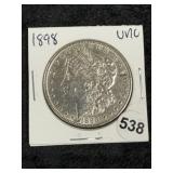 1898 UNC Morgan Silver Dollar Coin