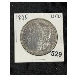 1885 UNC Morgan Silver Dollar Coin