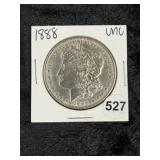 1888 UNC Morgan Silver Dollar Coin
