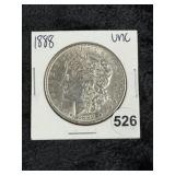 1888 UNC Morgan Silver Dollar Coin