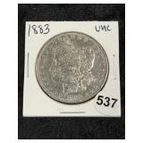 1883 UNC Morgan Silver Dollar Coin