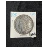 1888 UNC Morgan Silver Dollar Coin