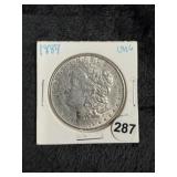 1889 UNC Morgan Silver Dollar Coin