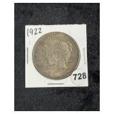 1922 Peace Silver Dollar Coin