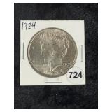1924 Peace Silver Dollar Coin