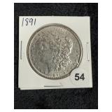 1891 Morgan Silver Dollar Coin