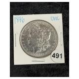 1896 UNC Morgan Silver Dollar Coin