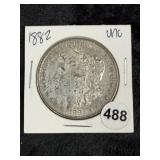 1882 UNC Morgan Silver Dollar Coin