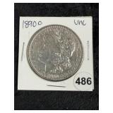 1890 O UNC Morgan Silver Dollar Coin