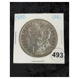 1880 UNC Morgan Silver Dollar Coin