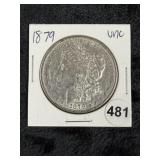 1879 UNC Morgan Silver Dollar Coin