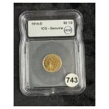1914-D ICG - Genuine $2 & 1/2 Dollar Coin