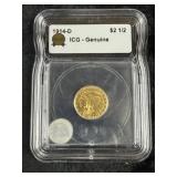 1914-D ICG - Genuine $2 & 1/2 Dollar Coin