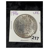 1896 UNC Morgan Silver Dollar Coin