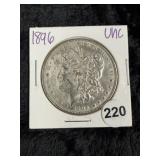 1896 UNC Morgan Silver Dollar Coin