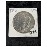 1896 UNC Morgan Silver Dollar Coin