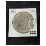 1889 UNC Morgan Silver Dollar Coin