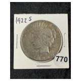 1922 S Peace Silver Dollar Coin