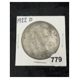 1922 D Peace Silver Dollar Coin