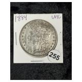 1884 UNC Morgan Silver Dollar Coin