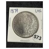 1879 UNC Morgan Silver Dollar Coin