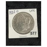1882 O UNC Morgan Silver Dollar Coin