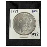 1889 UNC Morgan Silver Dollar Coin