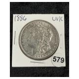 1886 UNC Morgan Silver Dollar Coin