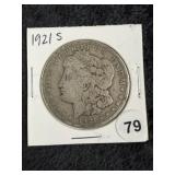 1921 S Morgan Silver Dollar Coin