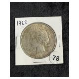 1922 Peace Silver Dollar Coin