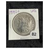 1892 O UNC Morgan Silver Dollar Coin