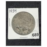 1934 Peace Silver Dollar Coin