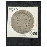 1922 S Peace Silver Dollar Coin