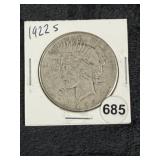 1922 S Peace Silver Dollar Coin