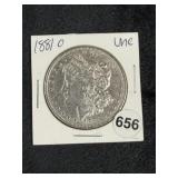 1881 O UNC Morgan Silver Dollar Coin