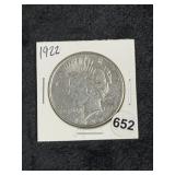 1922 Peace Silver Dollar Coin