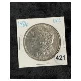 1886 UNC Morgan Silver Dollar Coin