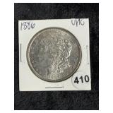 1886 UNC Morgan Silver Dollar Coin