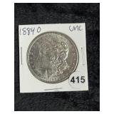 1884 O UNC Morgan Silver Dollar Coin