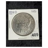 1884 O UNC Morgan Silver Dollar Coin