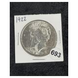 1922 Peace Silver Dollar Coin