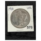 1900 UNC Morgan Silver Dollar Coin