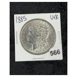 1885 UNC Morgan Silver Dollar Coin