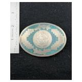 Acpaca Turquoise Silver Belt Buckle