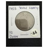 1853 Seated Liberty Half Dollar