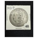 1921 D Morgan Silver Dollar Coin